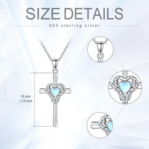 Cross Necklace for Women Hummingbird/Dragonfly/Butterfly/Red Ladybug Necklace 925 Sterling Silver Cross Pendant Necklace Christian Jewelry Gifts for Women Girls in Saudi Arabia