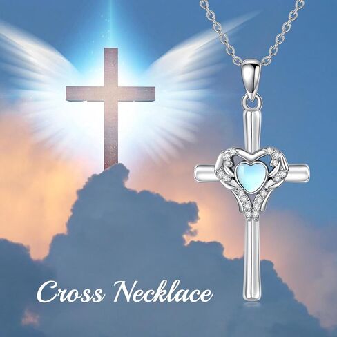 Cross Necklace for Women Hummingbird/Dragonfly/Butterfly/Red Ladybug Necklace 925 Sterling Silver Cross Pendant Necklace Christian Jewelry Gifts for Women Girls in Saudi Arabia