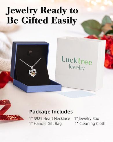 Christmas Gift for Women Wife I Love You Heart Necklace Rose Birthstone Silver Jewelry S925 Anniversary Necklace for Her Girlfriend, Wife Christmas Gift Ideas, Gifts for Mom Daughter Grandma on Birthday Christmas Valentine’s Day Mother’s Day in Kuwait