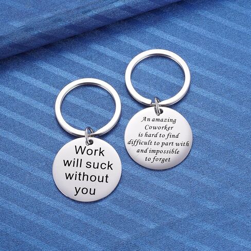 Kvekstio Set of 2 Coworker Retirement Keychains, New Job Leaving Gifts, Retired Boss Teacher Nurse Goodbye Farewell Keychains for Women Men in Saudi Arabia