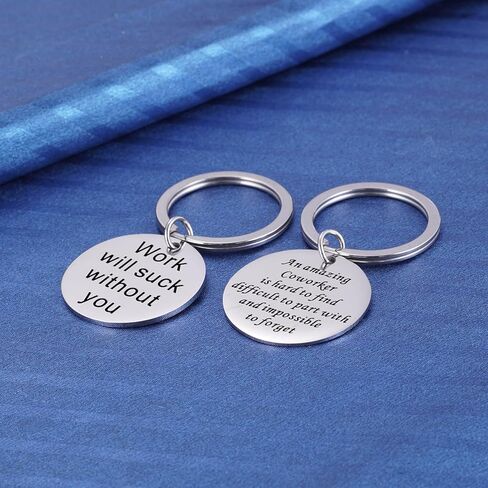 Kvekstio Set of 2 Coworker Retirement Keychains, New Job Leaving Gifts, Retired Boss Teacher Nurse Goodbye Farewell Keychains for Women Men in Saudi Arabia