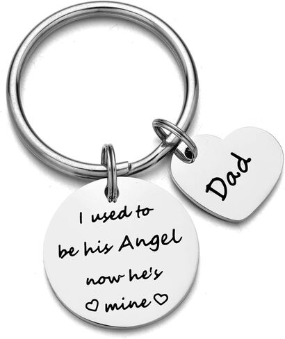 ODLADM Memorial Jewelry Memory of Dad Keychain I Used to be His Angel Now He is Mine Keyring in Kuwait