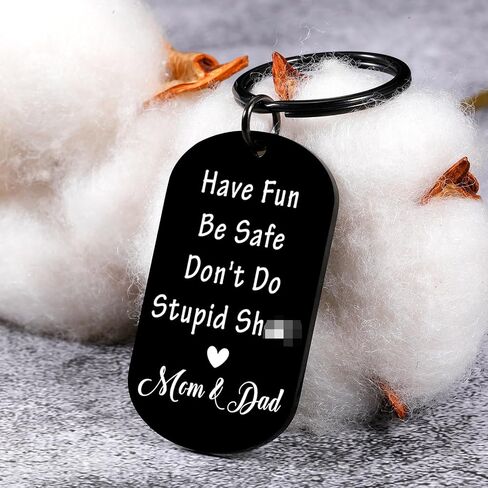 Dont Do Stupid Sh T Love Dad Mom Keychain Valentines Day Gifts for Kids Teen Boys Girls Gifts from Mom and Dad Son Daughter Birthday Christmas Gifts for Teenager Boy Girl Christmas Stocking Stuffers in Saudi Arabia
