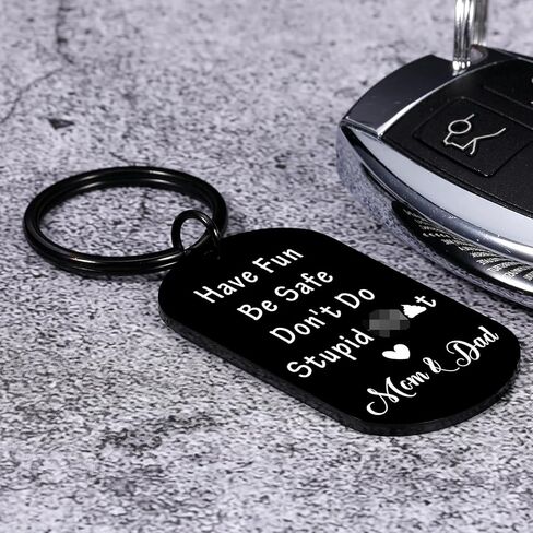 Dont Do Stupid Sh T Love Dad Mom Keychain Valentines Day Gifts for Kids Teen Boys Girls Gifts from Mom and Dad Son Daughter Birthday Christmas Gifts for Teenager Boy Girl Christmas Stocking Stuffers in Saudi Arabia