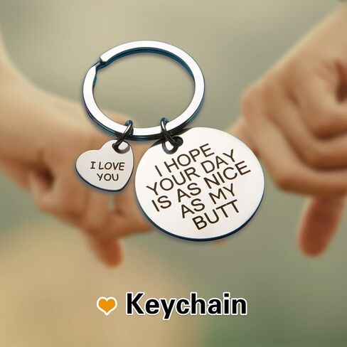 Keychain Gifts for Him Her, I Love You Keychain for Boyfriend Girlfriend, Key Ring for Valentine’s Day Gift (Round Silver) in Saudi Arabia