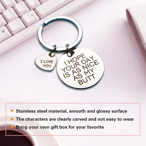Keychain Gifts for Him Her, I Love You Keychain for Boyfriend Girlfriend, Key Ring for Valentine’s Day Gift (Round Silver) in Saudi Arabia