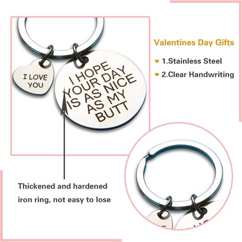 Keychain Gifts for Him Her, I Love You Keychain for Boyfriend Girlfriend, Key Ring for Valentine’s Day Gift (Round Silver) in Saudi Arabia