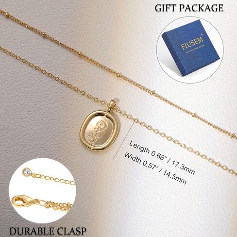 قلادات Fiusem ذات طبقات ذهبية للنساء، قلادة أنيقة مطلية بالذهب عيار 14 قيراط وقلادة ضيقة للنساء in Kuwait