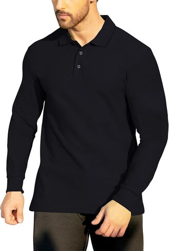 قميص بولو جولف رجالي كاجوال بأكمام طويلة من NeedBo in Kuwait
