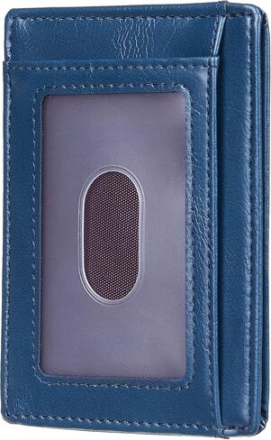 محفظة Travelambo ذات الجيب الأمامي البسيط من الجلد بتصميم نحيف وحجب RFID in Kuwait