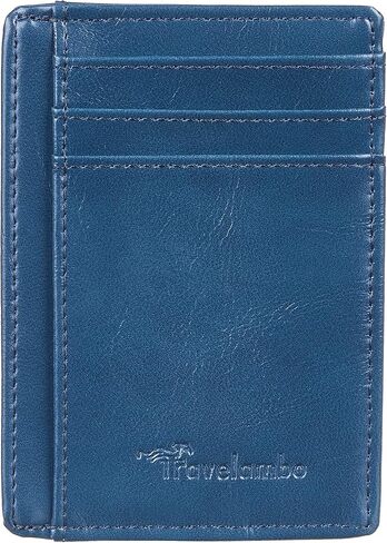 محفظة Travelambo ذات الجيب الأمامي البسيط من الجلد بتصميم نحيف وحجب RFID in Kuwait