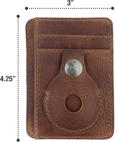 Hide & Drink, AirTag Vertical Card Holder Handmade from Full Grain Leather - Bourbon Brown in Saudi Arabia