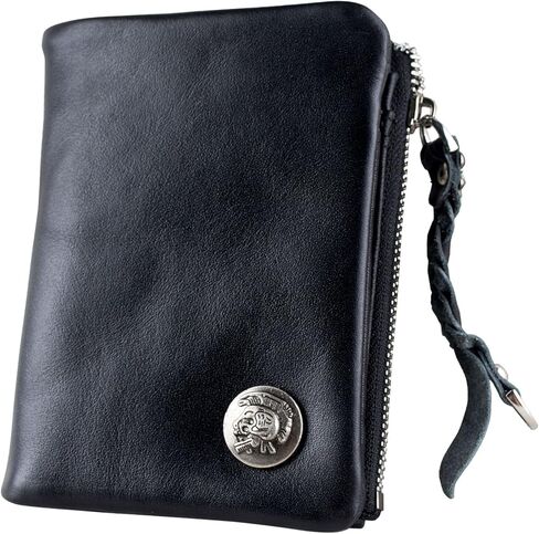 Ancicraft Mens Leather Wallet Black Bifold with Coin Pocket For Men Women in Kuwait