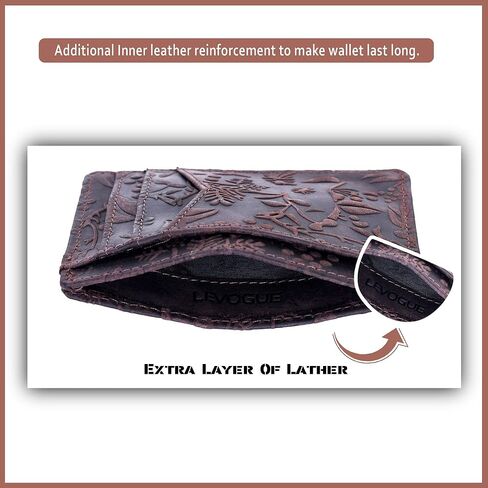 محفظة جلدية نحيفة بجيب أمامي مصنوعة يدويًا من LEVOGUE تحجب RFID للرجال والنساء. in Kuwait