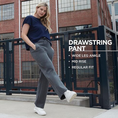 Women's Drawstring Midrise Wide Leg Pant in Kuwait