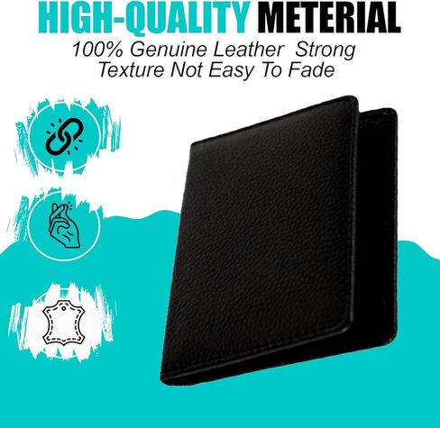 Trendy Zone 21 Wallet for Men, Slim Minimalist Men's Wallets with 6 Card Slots Design, Bifold Card Holder Leather Wallet Gifts for Men with Clear ID Window Credit Card Holder, Black, Small, Minimalist in Kuwait