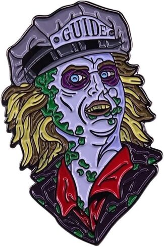 Beetlejuice Tour Guide Hat Movie 1.5" Lapel Enamel Pin, 1.5 Inches, Enamel, enamel in Saudi Arabia