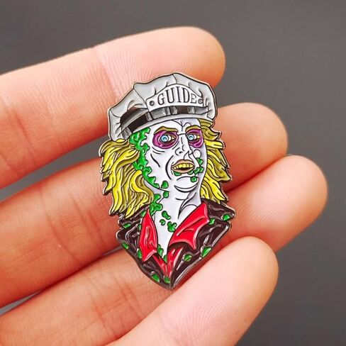 Beetlejuice Tour Guide Hat Movie 1.5" Lapel Enamel Pin, 1.5 Inches, Enamel, enamel in Saudi Arabia