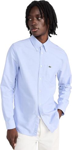 Lacoste Men's Long Sleeve Solid Slim Fit Poplin Shirt in Saudi Arabia