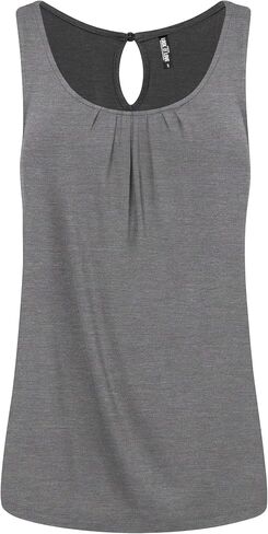 Lock and Love Women's Summer Sleeveless Pleated Back Closure Casual Tank Tops in Kuwait