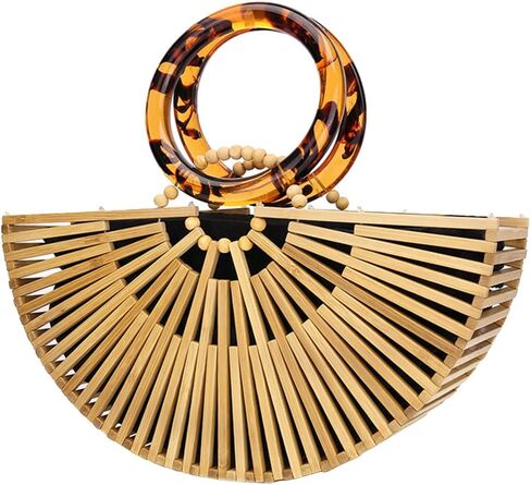 محفظة من الخيزران للنساء بمقبض علوي وحقيبة حمل مع حقيبة داخلية وحقيبة هوبو ومحافظ هدية للنساء in Kuwait