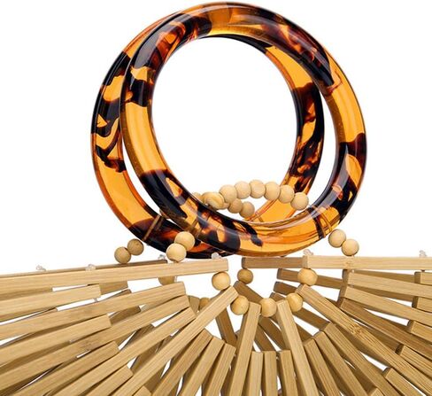 محفظة من الخيزران للنساء بمقبض علوي وحقيبة حمل مع حقيبة داخلية وحقيبة هوبو ومحافظ هدية للنساء in Kuwait