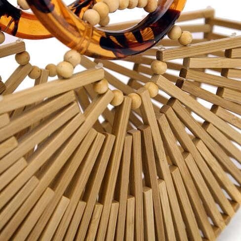 محفظة من الخيزران للنساء بمقبض علوي وحقيبة حمل مع حقيبة داخلية وحقيبة هوبو ومحافظ هدية للنساء in Kuwait