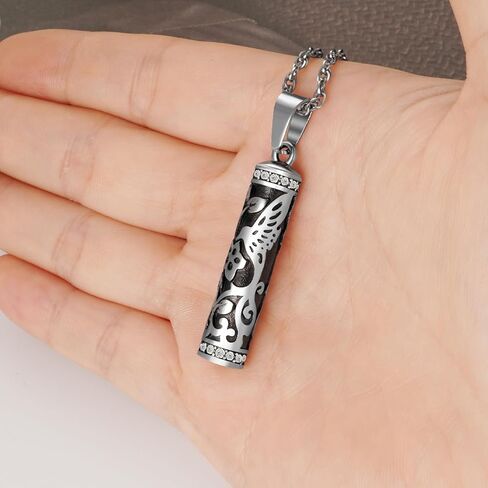 XIUDA الطائر الطنان جرة قلادة للرماد اسطوانة بار مجوهرات جنائزية للرماد زهرة تذكارية تذكار قلادة للنساء الرماد حامل in Kuwait