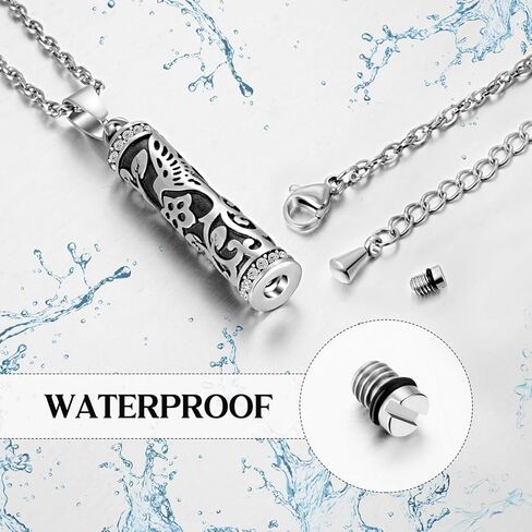 XIUDA الطائر الطنان جرة قلادة للرماد اسطوانة بار مجوهرات جنائزية للرماد زهرة تذكارية تذكار قلادة للنساء الرماد حامل in Kuwait