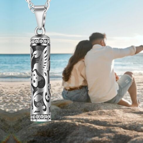 XIUDA الطائر الطنان جرة قلادة للرماد اسطوانة بار مجوهرات جنائزية للرماد زهرة تذكارية تذكار قلادة للنساء الرماد حامل in Kuwait