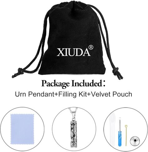 XIUDA الطائر الطنان جرة قلادة للرماد اسطوانة بار مجوهرات جنائزية للرماد زهرة تذكارية تذكار قلادة للنساء الرماد حامل in Kuwait