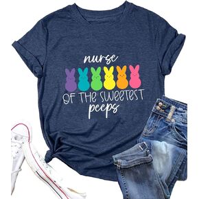 Easter Teacher T-Shirt for Women He is Risen Christian Oh for Peeps Sake Funny Novelty Shirt