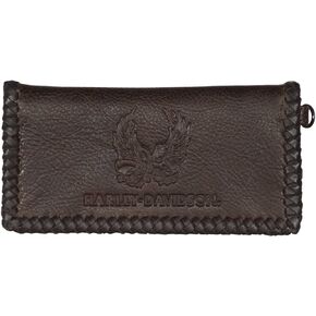 Harley-Davidson Men's Ride Free Trucker Leather Wallet w/RFID Protection - Brown