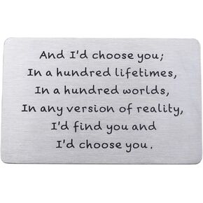 Stainless Steel Engraved Wallet Inserts, Husband Boyfriend Gifts for Anniversary Birthday, Metal Wallet Card for Men Him