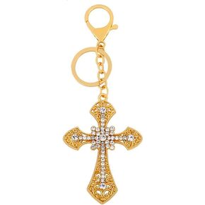 Cross Rhinestone Keychain Car Pendant Purse Bag Cute Crystal Key Holder Arts Craft Inspiration Key Ring Purse Charms in Kuwait