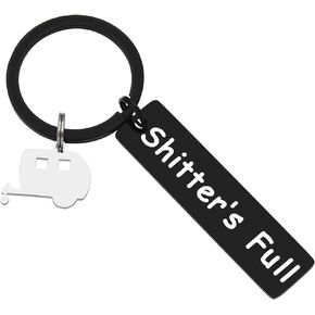 Elechobby Camper Keychain RV Travelers Key Chain Camping Gifts for Men for Camp Lovers (Black)