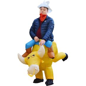 JYZCOS Inflatable Bull Rider Costume Blow Up Halloween Ride on Cowboy Fancy Dress in Kuwait
