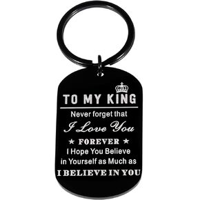 Gifts for Boyfriend Valentines Day Gifts for Him Husband from Girlfriend Wife Birthday Inspirational Black Keychain Gifts for Couple Men 1 Year Anniversary Wedding Romantic Christmas Gifts for Hubby