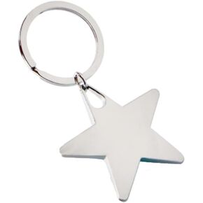 Metal Star Keychain Zinc Alloy Star Shaped Keyring Key Chain Gift for Christmas Birthday
