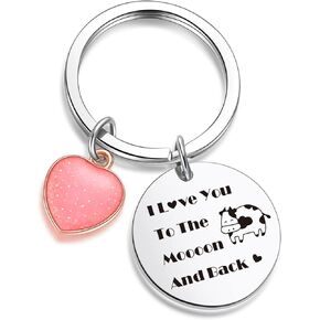 Cow Lover Keychain Anniversary Jewelry Funny Animal Lover Keychain Best Friend Jewelry