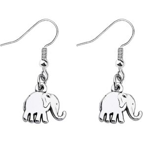 MYOSPARK Lovely Mini Elephant Pendant Drop Dangle Earrings Ainmal Theme Good Lucky Elephant Jewelry For Women Girls