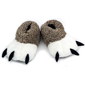 Ibeauti Unisex Polar Bear Paw Slippers Boots Plush Furry Animal Paw House Slippers for Couples