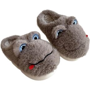 Solyinne Women's Frog Slippers Cute Animal Slippers Bedroom Slippers Winter Warm Fluffy Slippers Fleece Indoor Outdoor Shoe