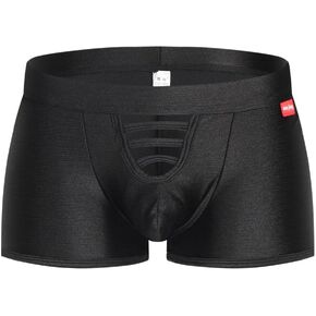 Male Sexy Boxer Cut Out Underwear Briefs Solid Color Nightclub Underwear for Men