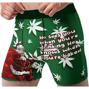 Christmas Underwear for Men HO HO HO Fun Gag Gift Dirty Santa Boxer Briefs