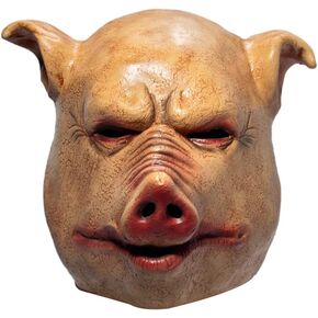 Scary Animal Latex Pig Mask Halloween Costume Cosplay Props Bloody Pig Head Butcher Horror Adult Head Mask