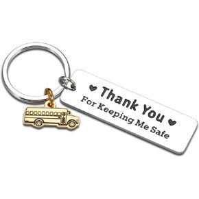 School Bus Driver Appreciation Gifts for Men Women Keychain Thank You Gifts School Bus Driver Day Gifts Christmas Stocking Stuffer Thanksgiving Birthday Graduation Retirement Leaving Gifts Ideas Him