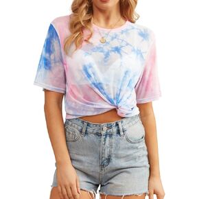 HWOKEFEIYU Women's Summer Short Sleeve Tops See Through Mesh Sheer Sexy T Shirt Blouse