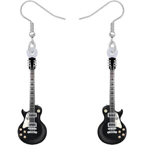 DOWAY Acrylic Charm Musical Instrument Electric Beth Guitar Earrings Drop Dangle Jewelry Fashion Decoration for Women Girls Funny Party Gifts