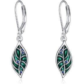 925 Sterling Silver Enamel Leverback Earrings Jewelry for Women Girls Birthday Gifts